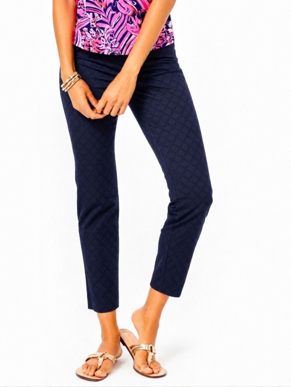 ❤️ LILLY PULITZER KELLY TEXTURED SLIM ANKLE PANTS, 6 (28) And 8 (29)